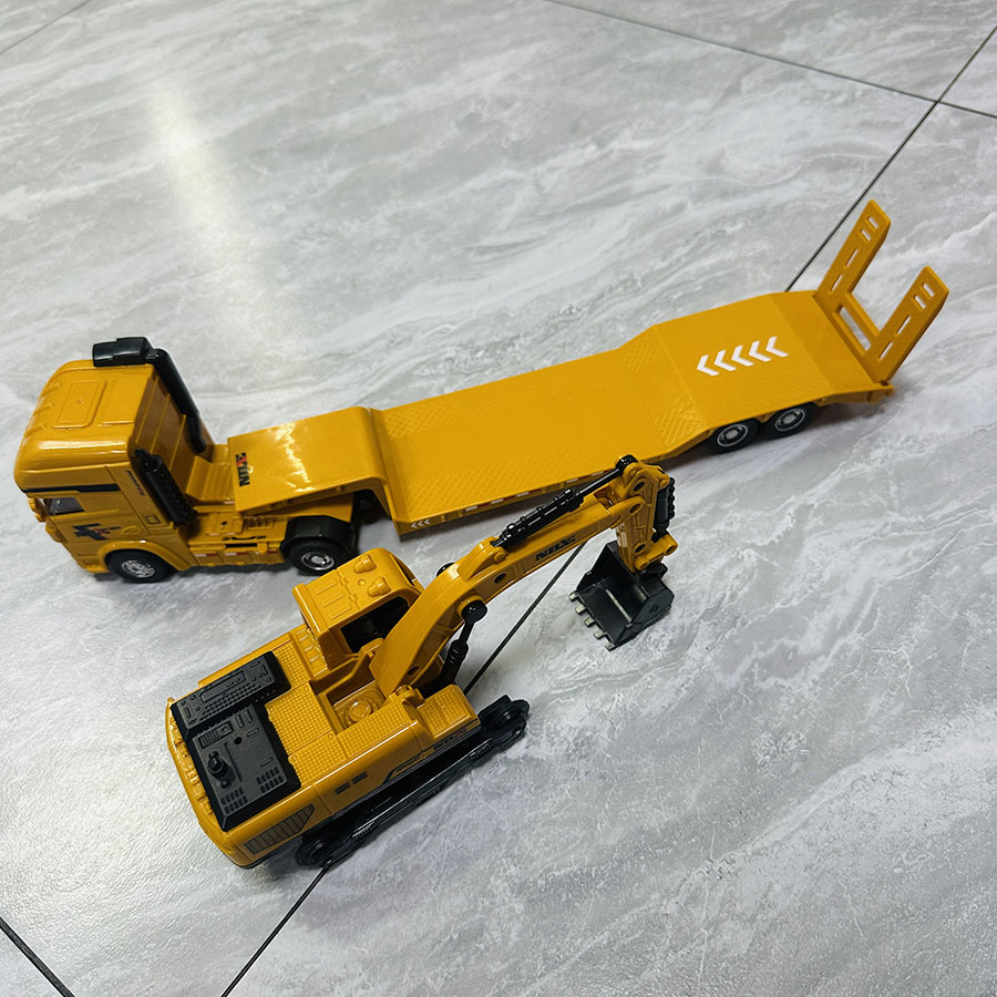 Renewable Energy Model - 2pcs Set Kendaraan Pengangkut Kontainer Semi-carrier,