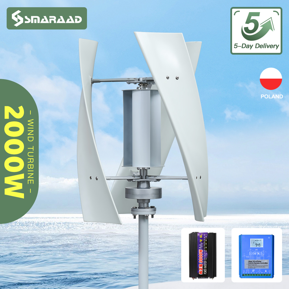 Renewable Energy Model - Generator turbin angin vertikal 2000W, dinamo