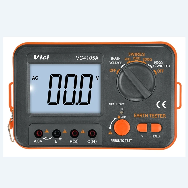 Earthing Grounding Rod - Alat Pengukur Tahanan Tanah Isolasi LCD,