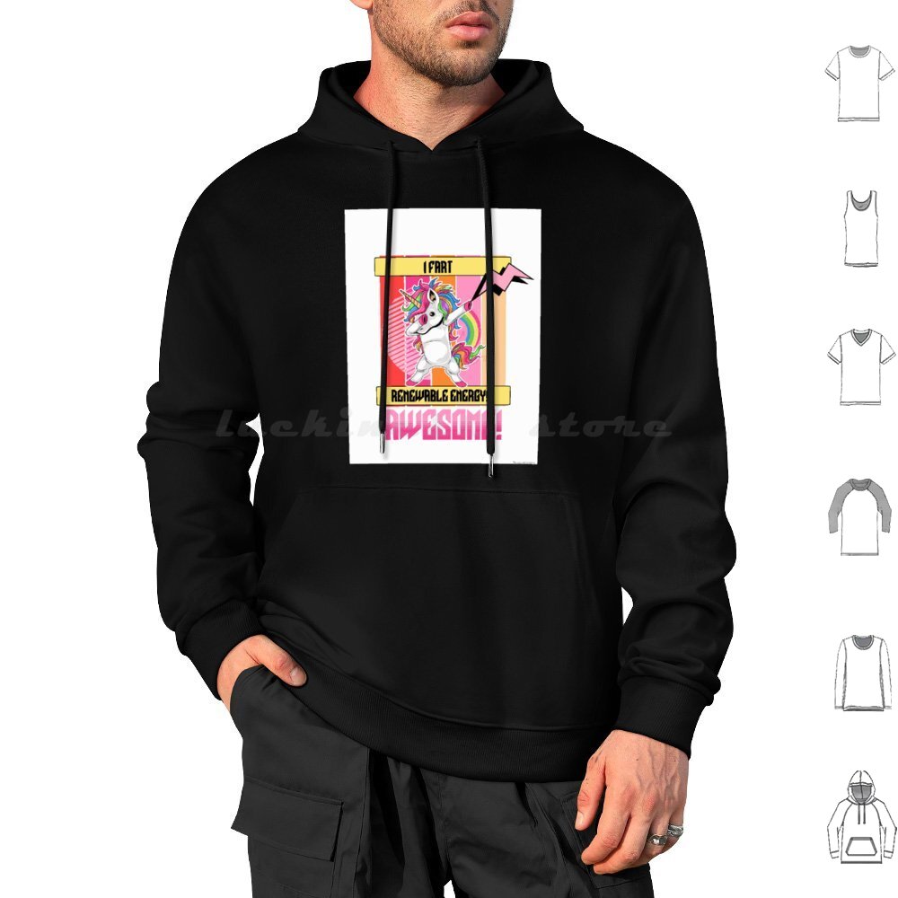 Renewable Energy Is - Kentut Unicorn Menyelamatkan Planet!! Hoodie Lengan