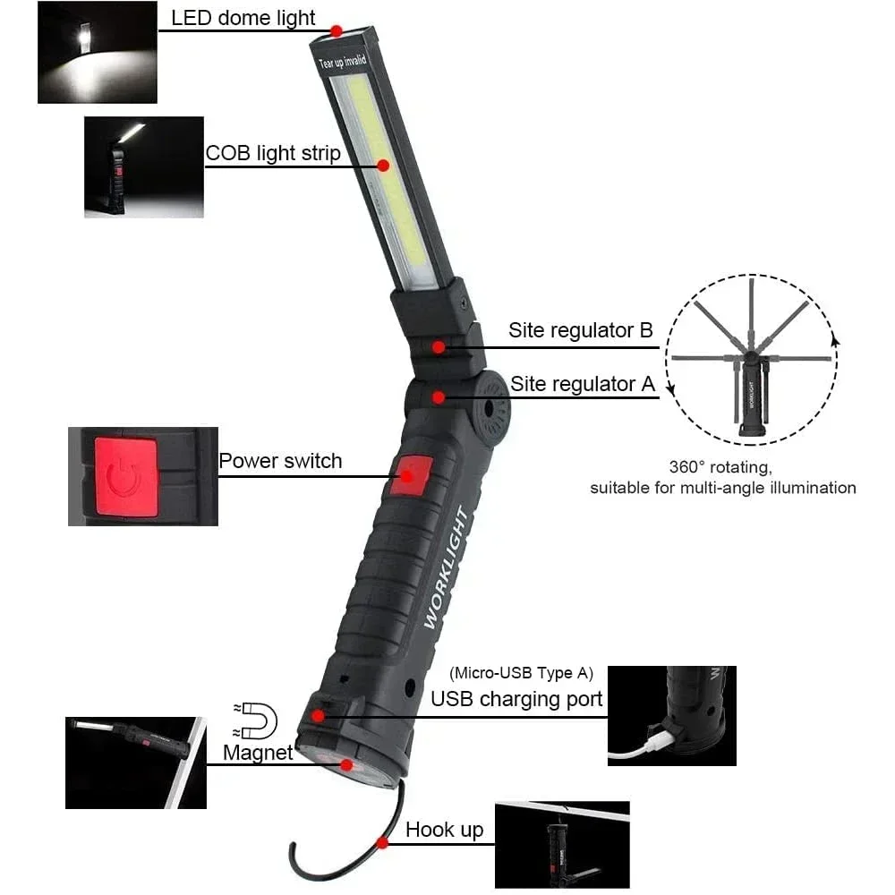 Lampu kerja LED COB portabel,  - Renewable Energy Sources ulasan dan harga